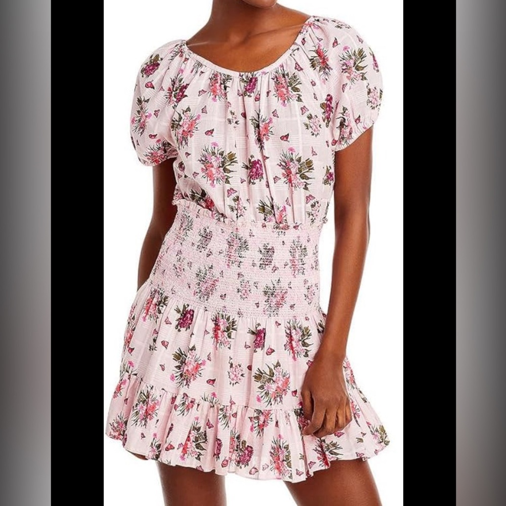 NWOT LOVESHACKFANCY Womens Spritz Mini Open Back Fit & Flare Dress size xs